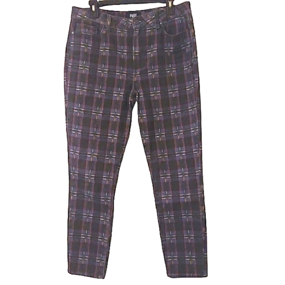 Paige Hoxton Atlantic Tartan Ankle Plaid Jeans, Size: 32 - Picture 2 of 10